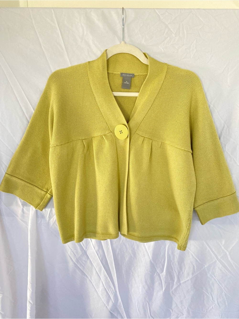Ann Taylor Single-Button Babydoll Cardigan